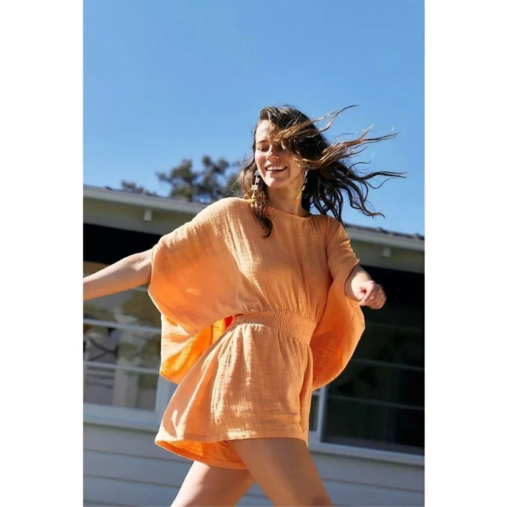 Free People Pietro Romper Suntan Womens Size XS